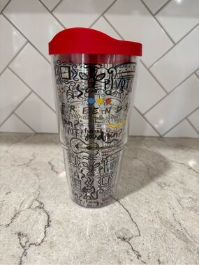 Friends TV Show Patterned Tervis Travel Tumbler with Red Lid